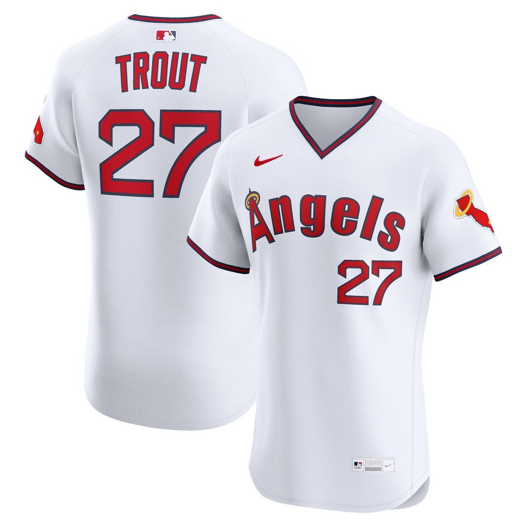 Los Angeles Angels Mike Trout Nike Alternate 2 Elite Jersey - White