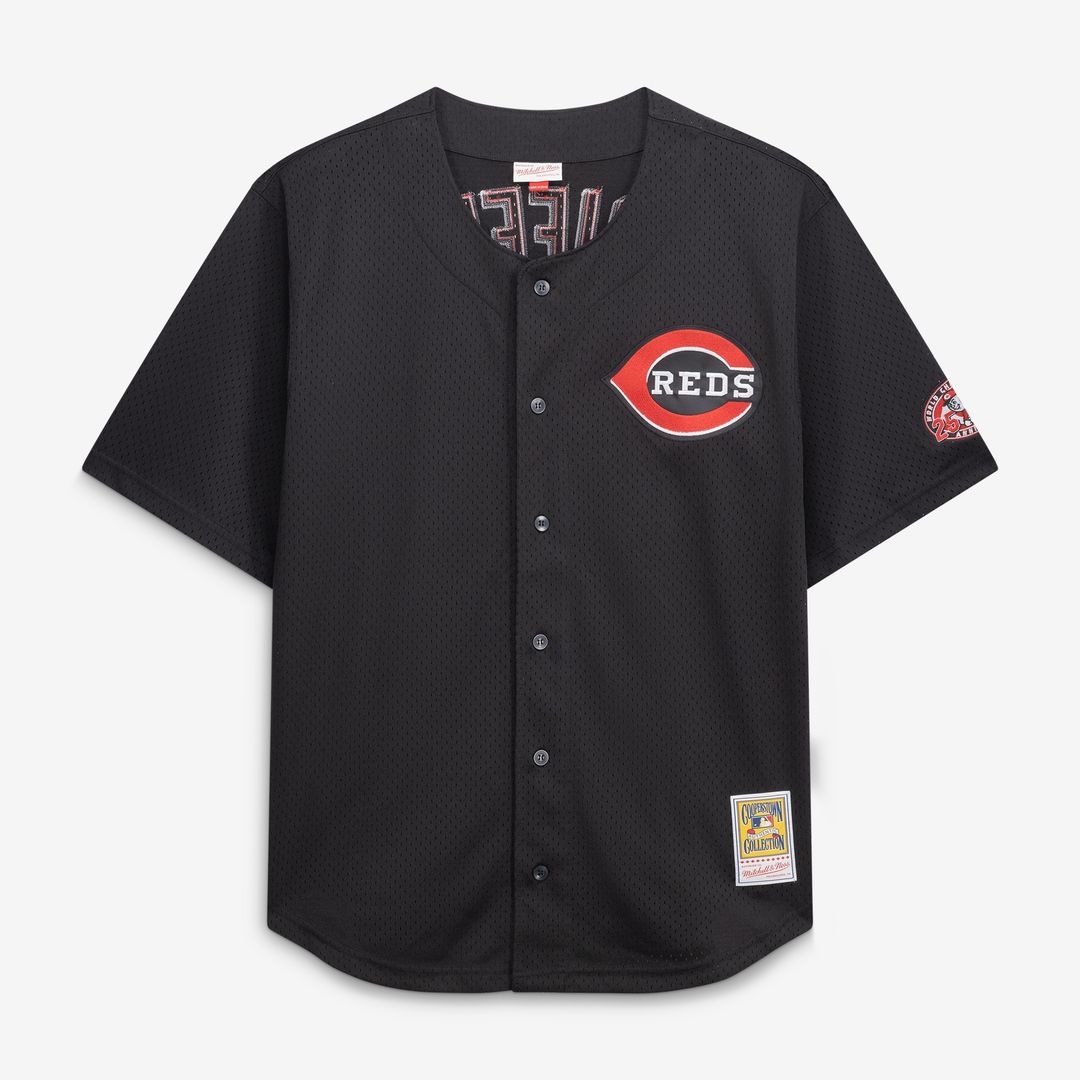 Cincinnati Reds Ken Griffey Jr. Mitchell & Ness Big & Tall Cooperstown Mesh Batting Practice Jersey - Black